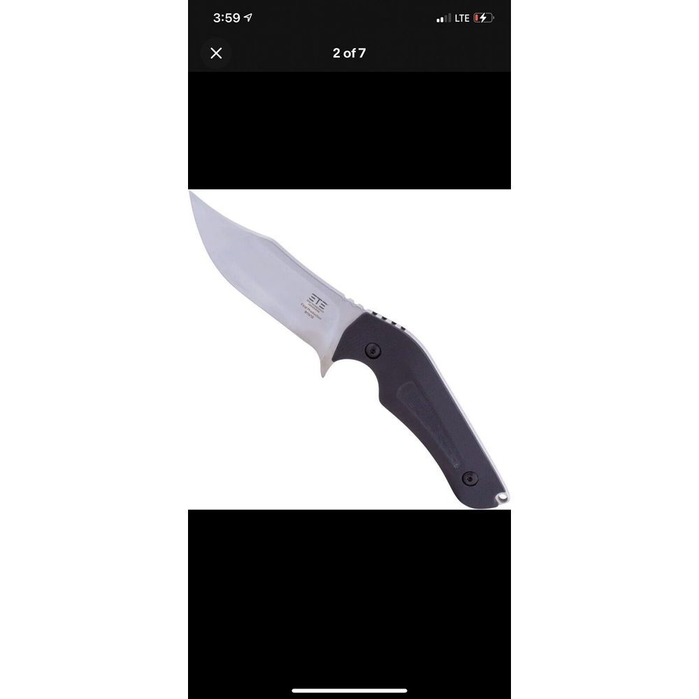 Edge Technology Engineering ETEK1704 ETE Full Tang Fixed‎ 3.75" D-2 Blade, G-10